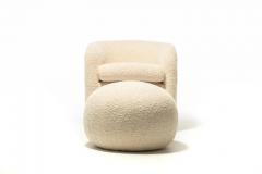  Directional Post Modern Directional Pouf Ottoman in Ivory White Boucle - 2983847