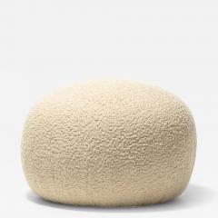  Directional Post Modern Directional Pouf Ottoman in Ivory White Boucle - 2984697