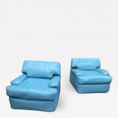  Directional SKY BLUE LEATHER SWIVEL CHAIRS BY DIRECTIONAL - 1704795