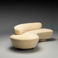  Directional Vladimir Kagan Directional Mid Century Modern Serpentine Cloud Sofa Velvet - 3911480