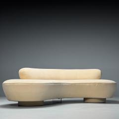  Directional Vladimir Kagan Directional Mid Century Modern Serpentine Cloud Sofa Velvet - 3911481