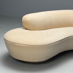  Directional Vladimir Kagan Directional Mid Century Modern Serpentine Cloud Sofa Velvet - 3911485