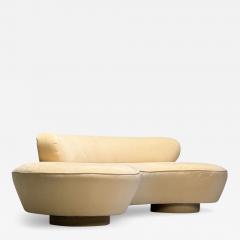  Directional Vladimir Kagan Directional Mid Century Modern Serpentine Cloud Sofa Velvet - 3912647