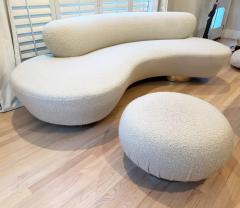  Directional Vladimir Kagan Serpentine Cloud Sofa Pouf in Boucle and Brass Directional - 4212264