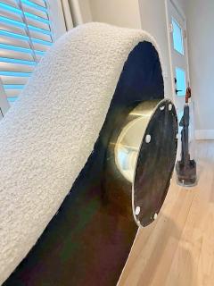 Directional Vladimir Kagan Serpentine Cloud Sofa Pouf in Boucle and Brass Directional - 4212265