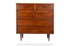  Dixie Mid Century Highboy Tall Walnut Dresser by Dixie Furniture - 3981736