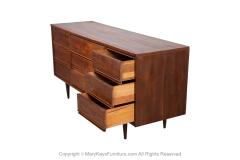  Dixie Mid Century Modern Walnut 9 Drawer Dresser by Dixie - 3973711