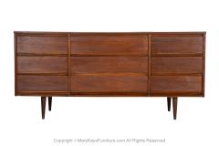  Dixie Mid Century Modern Walnut 9 Drawer Dresser by Dixie - 3973713