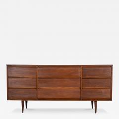  Dixie Mid Century Modern Walnut 9 Drawer Dresser by Dixie - 3976704