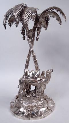  Dobson Sons English Edwardian Exotic Palm Tree Camel Imperial Centerpiece 1902 - 4341009