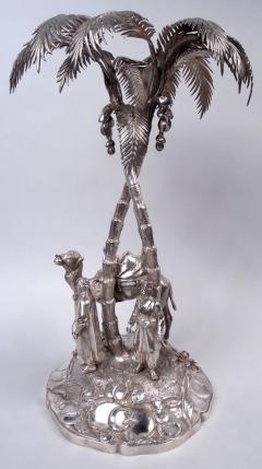  Dobson Sons English Edwardian Exotic Palm Tree Camel Imperial Centerpiece 1902 - 4341055