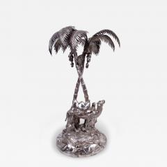  Dobson Sons English Edwardian Exotic Palm Tree Camel Imperial Centerpiece 1902 - 4344688
