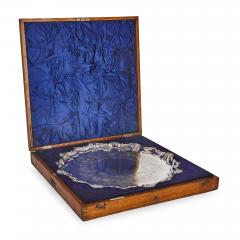  Dobson Sons Large silver salver by Dobson Sons 19th century - 3811806