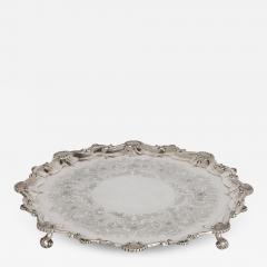  Dobson Sons Large silver salver by Dobson Sons 19th century - 3817584