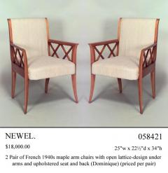  Dominique 2 Pair of French 1940s Maple Armchairs - 424873