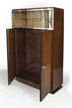  Dominique French Art Deco Rosewood Vitrine Bar Cabinet - 465132