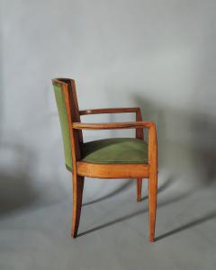  Dominique Pair Fine French Art Deco Walnut Armchairs by Dominique - 4488978