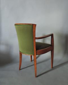  Dominique Pair Fine French Art Deco Walnut Armchairs by Dominique - 4488979