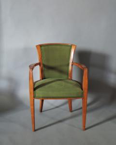  Dominique Pair Fine French Art Deco Walnut Armchairs by Dominique - 4488980