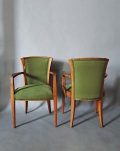  Dominique Pair Fine French Art Deco Walnut Armchairs by Dominique - 4488996