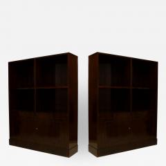  Dominique Pair of French Art Deco Calamander Wood Bookcase Cabinets - 470417