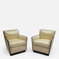  Dominique Pair of French Art Deco Club Chairs by Dominique - 560736