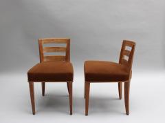  Dominique Pair of French Art Deco Lime Oak Side Chairs by Dominique - 431208