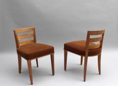  Dominique Pair of French Art Deco Lime Oak Side Chairs by Dominique - 431209