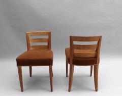  Dominique Pair of French Art Deco Lime Oak Side Chairs by Dominique - 431210
