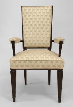  Dominique Set of 4 French 1940s Ebonized High Back Open Armchairs - 424857