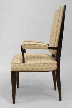  Dominique Set of 4 French 1940s Ebonized High Back Open Armchairs - 424860