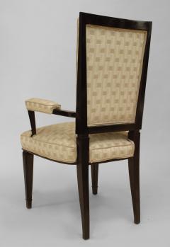  Dominique Set of 4 French 1940s Ebonized High Back Open Armchairs - 424861