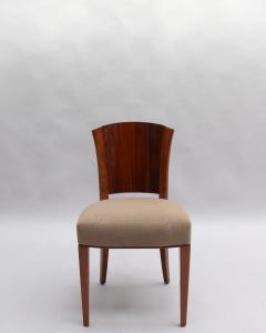  Dominique Set of Four Fine French Art Deco Walnut Chairs by Dominique - 548949