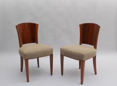  Dominique Set of Four Fine French Art Deco Walnut Chairs by Dominique - 548951