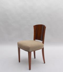  Dominique Set of Four Fine French Art Deco Walnut Chairs by Dominique - 548952