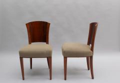  Dominique Set of Four Fine French Art Deco Walnut Chairs by Dominique - 548953