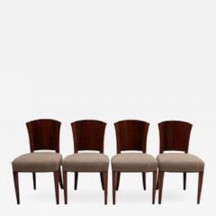  Dominique Set of Four Fine French Art Deco Walnut Chairs by Dominique - 549289