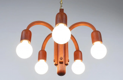  Domus Danish Modern Candela Teak Pendant Chandelier by Domus - 2749153