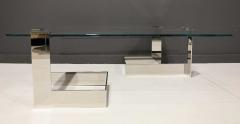  Donghia Donghias Anchor Table in Polished Steel and Glass - 2439562