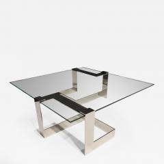  Donghia Donghias Anchor Table in Polished Steel and Glass - 2442288