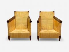  Donghia John Hutton Donghia Mahogany Wicker Cane Merbau Lounge Chairs USA 1995 - 4023601