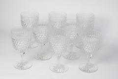  Dorflinger Set of 8 Dorflinger Brilliant Cut Glass Water Goblets Hob Diamond Pattern - 3597493