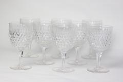  Dorflinger Set of 8 Dorflinger Brilliant Cut Glass Water Goblets Hob Diamond Pattern - 3597494