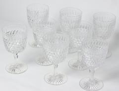  Dorflinger Set of 8 Dorflinger Brilliant Cut Glass Water Goblets Hob Diamond Pattern - 3597525