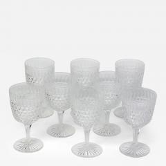  Dorflinger Set of 8 Dorflinger Brilliant Cut Glass Water Goblets Hob Diamond Pattern - 3601783