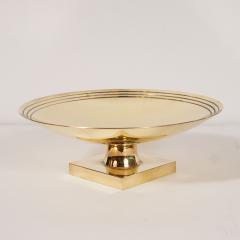  Dorlyn Silversmiths Mid Century Modern Banded Brass Dish by Tommi Parzinger for Dorlyn Silversmiths - 1560956