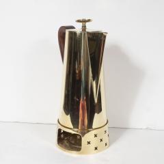  Dorlyn Silversmiths Tommi Parzinger for Dorlyn Silversmiths Coffee Tea Service in Brass and Walnut - 1560908