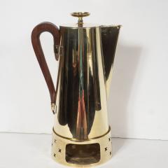  Dorlyn Silversmiths Tommi Parzinger for Dorlyn Silversmiths Coffee Tea Service in Brass and Walnut - 1560913