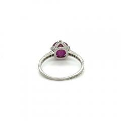  Dreicer Co GIA Certified No Heat Star Ruby in Vintage Platinum and Diamond Ring Signed - 3574298