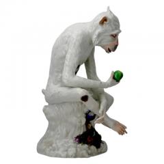  Dresden Porcelain Antique German Dresden Monkey Porcelain Sculpture - 3900016